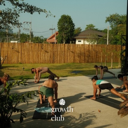 Morning yoga at growth club